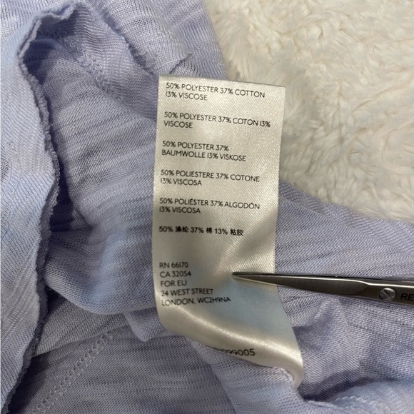 Free People Pullover Women's Babydoll Shirt XS Blue Short Sleeve Flowy Boho - Picture 4 of 8